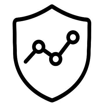 Icône d’un ours stylisé courant sur un graphique de performance