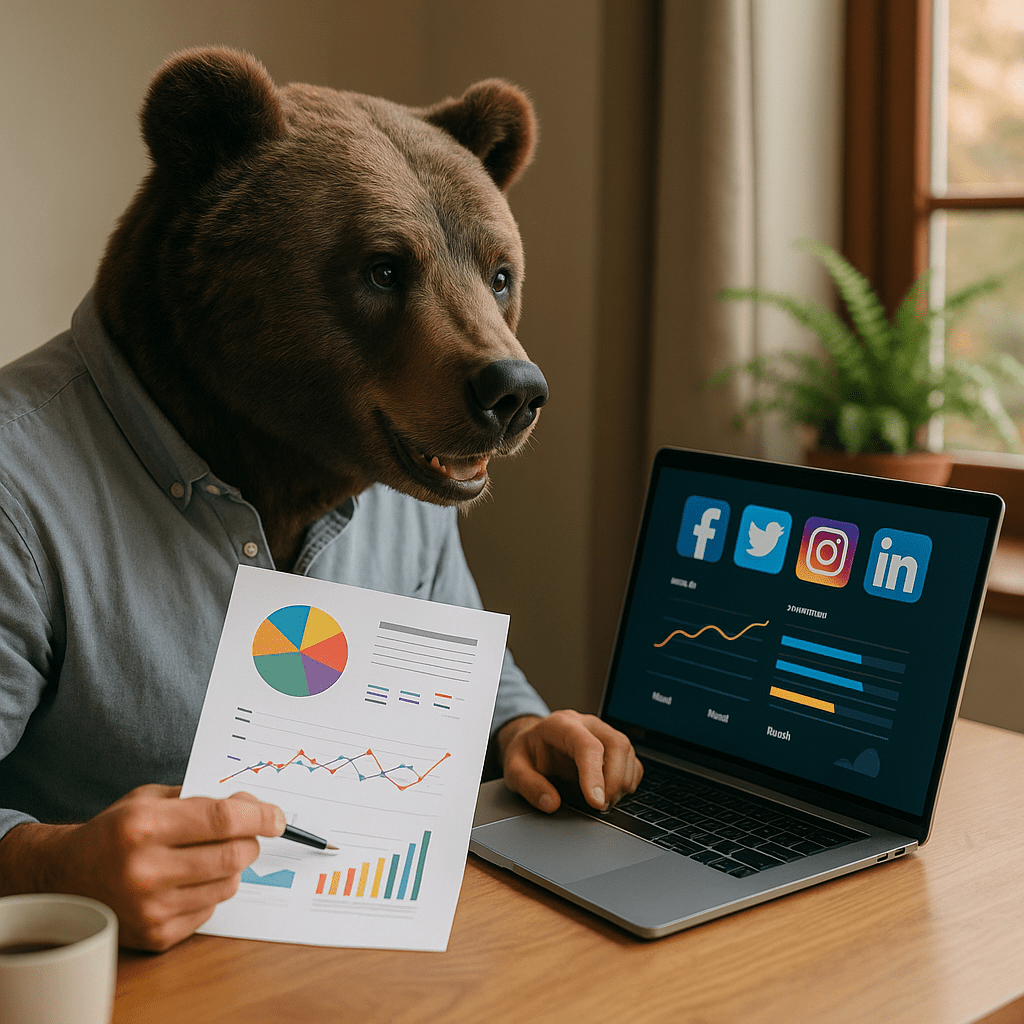 Kumako analysant des données marketing et des réseaux sociaux.