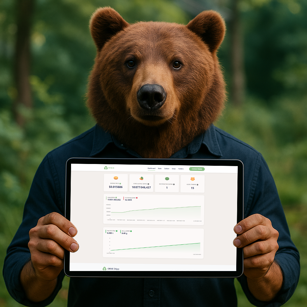 Kumako tenant une tablette en format paysage pour présenter une application web