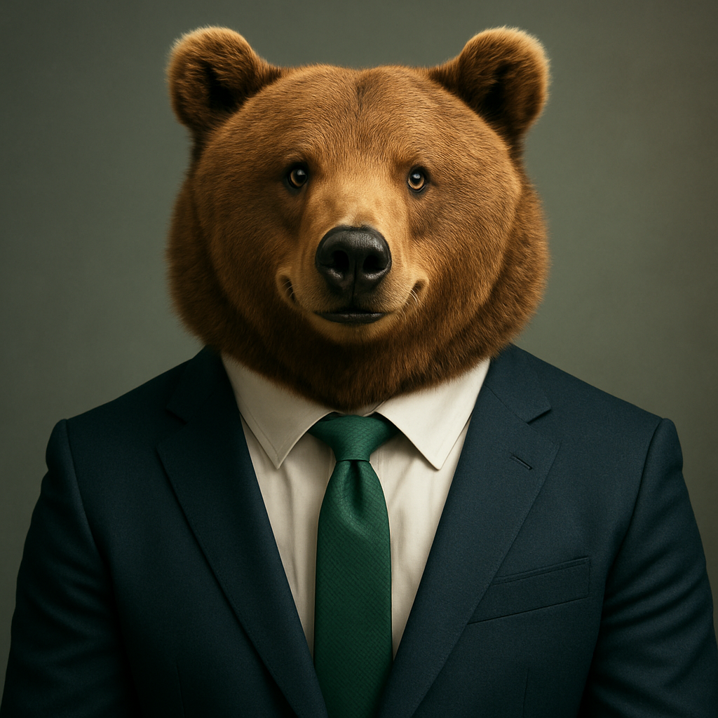 Portrait professionnel de Kumako, l’ours mascotte, en costume